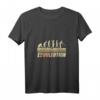 Damen & Herren Boulespieler Motiv EBouleution Affe Mensch Evolution Boule T-Shirt mit V-Ausschnitt – Perfektes Geschenk für Boule- und Boccia-Fans