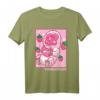 Kawaii Japanischer Macaque-Affe Anime T-Shirt mit Erdbeeren & Regenbogen – Perfekt für Otaku, Anime- und Tierliebhaber