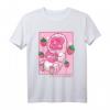 Kawaii Japanischer Macaque-Affe Anime T-Shirt mit Erdbeeren & Regenbogen – Perfekt für Otaku, Anime- und Tierliebhaber