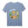 Kinder 4. Geburtstag T-Shirt mit Dschungel-Tieren – Niedliches Geburtstagsgeschenk für Mädchen und Jungen, perfekt für die Dschungel Party