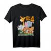 Kinder 4. Geburtstag T-Shirt mit Tieren - Niedliches Zoo Outfit für Mädchen & Jungen zum Geburtstag & Zoo Besuch