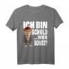 Witziges Affe Ich bin Schuld Spruch T-Shirt – Humorvolles Büro- und Arbeitsshirt für Kollegen und Affenfans