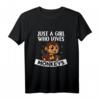 Just A Girl Who Loves Monkeys - Lustiges Affen Kostüm T-Shirt für Frauen und Mädchen als Geschenk zu Geburtstag & Weihnachten