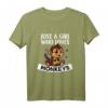 Just A Girl Who Loves Monkeys - Lustiges Affen Kostüm T-Shirt für Frauen und Mädchen als Geschenk zu Geburtstag & Weihnachten