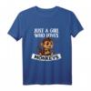 Just A Girl Who Loves Monkeys - Lustiges Affen Kostüm T-Shirt für Frauen und Mädchen als Geschenk zu Geburtstag & Weihnachten