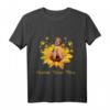Airedale Terrier Mom Sunflower mit Hundepfote Muttertags-T-Shirt - Klassisch geschnitten, doppelt genähter Saum