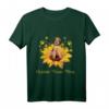 Airedale Terrier Mom Sunflower mit Hundepfote Muttertags-T-Shirt - Klassisch geschnitten, doppelt genähter Saum
