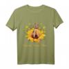 Airedale Terrier Mom Sunflower mit Hundepfote Muttertags-T-Shirt - Klassisch geschnitten, doppelt genähter Saum