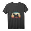 Damen Shiba Inu Sunset Retro Animal Pet Akita Doge T-Shirt mit V-Ausschnitt – Perfektes Geschenk für Hundeliebhaber zu Muttertag, Vatertag & Weihnachten
