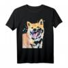 Shiba Inu Doge Akita Hund bunt Aquarell T-Shirt - Buntes Hundedesign für Tierliebhaber, Hundeliebhaber Geschenk