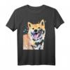 Shiba Inu Doge Akita Hund bunt Aquarell T-Shirt - Buntes Hundedesign für Tierliebhaber, Hundeliebhaber Geschenk