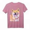 Shiba Inu Doge Akita Hund bunt Aquarell T-Shirt - Buntes Hundedesign für Tierliebhaber, Hundeliebhaber Geschenk