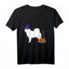 Alaskan Malamute Halloween Hund mit Hexenhut Langarmshirt – Lustiges Tierkostüm für Hunde-Liebhaber und Halloween-Feiern