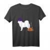 Alaskan Malamute Halloween Hund mit Hexenhut Langarmshirt – Lustiges Tierkostüm für Hunde-Liebhaber und Halloween-Feiern