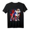 Britische Bulldogge mit Union Jack Flagge Illustration T-Shirt – Perfekt für UK-Fans und königliche Feierlichkeiten
