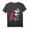 Britische Bulldogge mit Union Jack Flagge Illustration T-Shirt – Perfekt für UK-Fans und königliche Feierlichkeiten