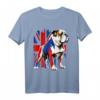 Britische Bulldogge mit Union Jack Flagge Illustration T-Shirt – Perfekt für UK-Fans und königliche Feierlichkeiten
