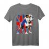 Britische Bulldogge mit Union Jack Flagge Illustration T-Shirt – Perfekt für UK-Fans und königliche Feierlichkeiten