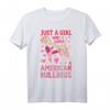 American Bulldog Just A Girl Who Loves Dog Floral T-Shirt – Lustiges Hundedesign für Damen, Welpenliebhaber & Tierfans