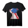 Pitbull Hund T-Shirt mit Amerikanischer Flagge - Patriotisches USA Hunde Design für Damen, Herren, Jungen und Mädchen