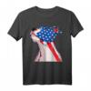 Pitbull Hund T-Shirt mit Amerikanischer Flagge - Patriotisches USA Hunde Design für Damen, Herren, Jungen und Mädchen