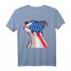 Pitbull Hund T-Shirt mit Amerikanischer Flagge - Patriotisches USA Hunde Design für Damen, Herren, Jungen und Mädchen