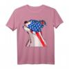 Pitbull Hund T-Shirt mit Amerikanischer Flagge - Patriotisches USA Hunde Design für Damen, Herren, Jungen und Mädchen
