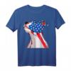 Pitbull Hund T-Shirt mit Amerikanischer Flagge - Patriotisches USA Hunde Design für Damen, Herren, Jungen und Mädchen
