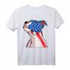 Pitbull Hund T-Shirt mit Amerikanischer Flagge - Patriotisches USA Hunde Design für Damen, Herren, Jungen und Mädchen