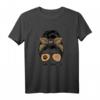 Labrador Mom Dog Mom Messy Hair Dutt Leopardenmuster T-Shirt – Perfekt für Hundemamas, Tierliebhaberinnen & Geschenkideen