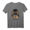 Labrador Mom Dog Mom Messy Hair Dutt Leopardenmuster T-Shirt – Perfekt für Hundemamas, Tierliebhaberinnen & Geschenkideen