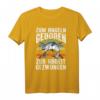 Herren Zum Angeln geboren zur Arbeit gezwungen - Lustiges Angler T-Shirt als Geschenk für Papa, Opa & Ehemann zum Vatertag oder Geburtstag