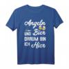 Angeln und Bier Darum Bin Ich Hier - Lustiges Fischer T-Shirt als Geschenk für Angler und Fischer für den nächsten Angelausflug