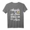 Angeln und Bier Darum Bin Ich Hier - Lustiges Fischer T-Shirt als Geschenk für Angler und Fischer für den nächsten Angelausflug