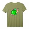 Wurm im Apfel T-Shirt – Lustige Geschenkidee für Geburtstag & Weihnachten, Tier- und Fruchtmotiv für Damen & Herren