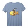 Be Diffenent Goldfisch Hai T-Shirt mit Haiflosse - Lustiges Meerestier Design für Kinder, Damen und Herren, Perfekt als Geschenk für Fisch- und Hai-Fans