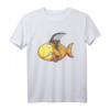 Be Diffenent Goldfisch Hai T-Shirt mit Haiflosse - Lustiges Meerestier Design für Kinder, Damen und Herren, Perfekt als Geschenk für Fisch- und Hai-Fans