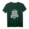 Never Giveup T-Shirt mit Arabischer Schrift - Motivationsshirt für Durchhaltevermögen & Kulturliebhaber