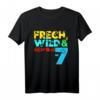Kinder Frech Wild & schon 7, Geburtstag Junge 7 Jahre Weltraum T-Shirt – Perfektes Outfit & Geschenkidee für den siebten Kindergeburtstag im All
