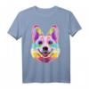 Buntes Pem Welsh Corgi Pop Art Porträt T-Shirt – Perfekt für Hundeliebhaber, Herrchen & Frauchen, Züchter & Hundeschulbesucher