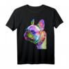 Frenchie Französische Bulldogge Pop Art Porträt T-Shirt – Perfektes Geschenk für Hundeliebhaber, Züchter und Herrchen/Frauchen
