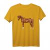 Schönes Rotfuchs Arabisches Pferd T-Shirt - Klassisch geschnitten, doppelt genähter Saum, perfekt für Tierliebhaber und Reitsportfans