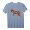Schönes Rotfuchs Arabisches Pferd T-Shirt - Klassisch geschnitten, doppelt genähter Saum, perfekt für Tierliebhaber und Reitsportfans