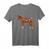 Schönes Rotfuchs Arabisches Pferd T-Shirt - Klassisch geschnitten, doppelt genähter Saum, perfekt für Tierliebhaber und Reitsportfans