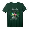Lustiges Flamingo T-Shirt mit Spruch - 'Bin da kann losgehen und ja es eskaliert eh' für Mädelsabend, Junggesellinnenabschied & Party-Geschenke