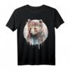 Artistic Watercolor Grizzly Bär Blumenkrone Boho Ästhetisch T-Shirt - Perfekt für Tierliebhaber, Mädchen & Frühlingsfans