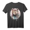 Artistic Watercolor Grizzly Bär Blumenkrone Boho Ästhetisch T-Shirt - Perfekt für Tierliebhaber, Mädchen & Frühlingsfans