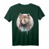Artistic Watercolor Grizzly Bär Blumenkrone Boho Ästhetisch T-Shirt - Perfekt für Tierliebhaber, Mädchen & Frühlingsfans