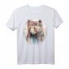 Artistic Watercolor Grizzly Bär Blumenkrone Boho Ästhetisch T-Shirt - Perfekt für Tierliebhaber, Mädchen & Frühlingsfans