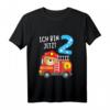 Kinder Geburtstag Feuerwehr Junge - Bär T-Shirt zum 2. Geburtstag, ideales Geschenk für kleine Feuerwehr-Fans und Geburtstagsparty